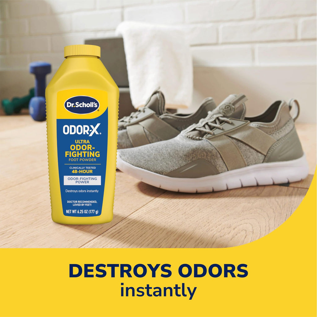 Buy now Dr. Scholl's Odor-X Ultra Odor-Fighting Foot Powder, 6.25 oz - Talc-Free Formula Destroys Odors Instantly, Absorbs Sweat, All-Day Odor Protection Guaranteed, Keep your Feet Feeling Fresh and Dry, 3 Ct at indiglob india