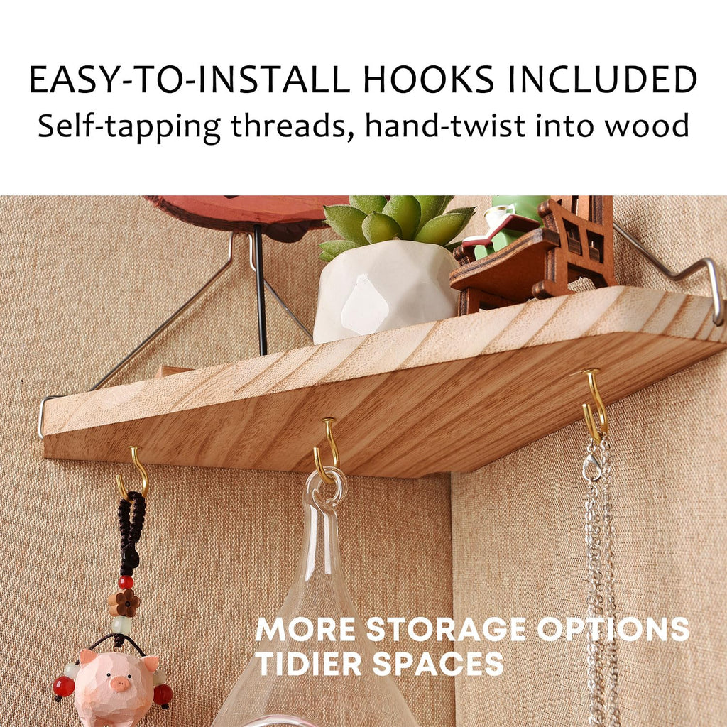 Fabric Wall Cubicle Corner Shelf with Hooks for Women Men, 2 Pack