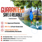 Gravity Water Filtration System – 2 High Capacity Lightweight Hanging Bags for Backpacking, Camping, Survival, Hiking, Hunting - Dirty, Clean Water Bags, Water Filter and Cleaning Plunger Included