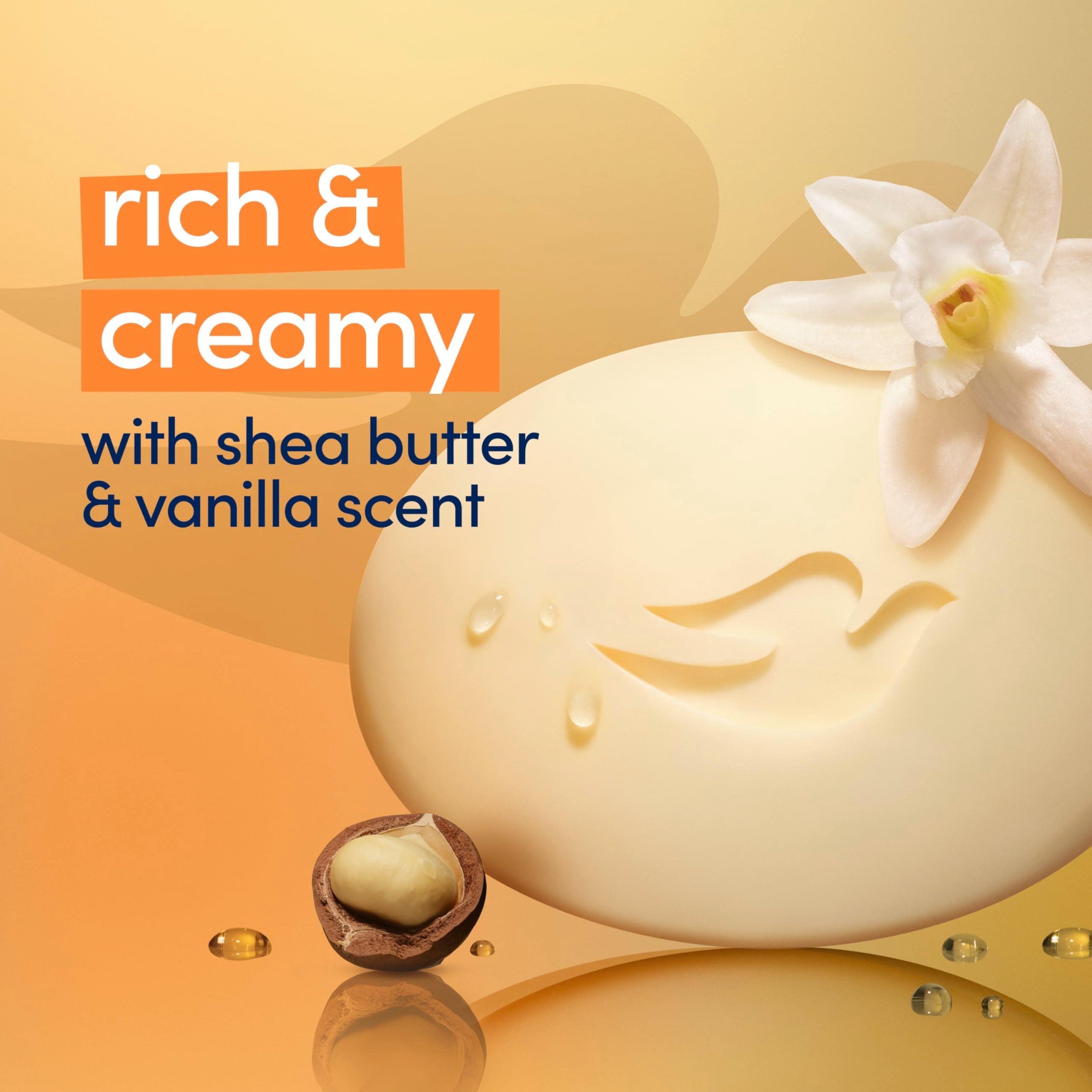 Buy now Dove Beauty Bar Soap Shea Butter, 8 Bars for Nourished, Radiant Skin, Enriches Skin 3.75 oz at indiglob india