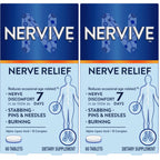 Nervive Nerve Relief, Occasional Nerve Discomfort II, Nerve Relief, Starts Working in 7 Days, Stabbing, Burning, Alpha Lipoic Acid, B Vitamins, Turmeric, Ginger, Supplement, 60 Tablets