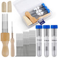 Phinus Needle Felting Ket, Needle Felting Supplies with 30pcs 3 Sizes Wool Felting Needles, Wooden Handle, Fingercots, Storage Box, Felting Needle Tools for Beginner & Professional DIY Felting Crafts