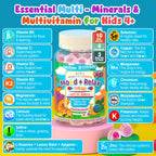 Kids 4+ Magnesium + Saffron Sleep Gummies, Relax Happy Filled Gummy, Bedtime Calcium Zinc, Mineral + Multivitamin Gummies, Melatonin Free | Vitamin D3 K2 | Bone, Only Need 1 Gummy - Sweet Dream Magic