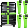 Buy now Untethered Luggage Straps | TSA-Approved Suitcase Belts with Heavy-Duty Buckles. Secure Adjustable Travel Accessories for Checked Bags. 4-Pack Green Straps at indiglob india