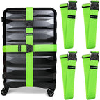 Buy now Untethered Luggage Straps | TSA-Approved Suitcase Belts with Heavy-Duty Buckles. Secure Adjustable Travel Accessories for Checked Bags. 4-Pack Green Straps at indiglob india