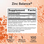 Buy now Jarrow Formulas Zinc Balance 15 mg - 100 Servings (Veggie Caps) - Includes Copper - Essential Mineral for Immune System Support - Immune Support Supplement - Gluten Free Zinc Copper Supplement - Vegan at indiglob india