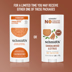 Schmidt's Aluminum Free Natural Deodorant Sandalwood & Citrus 2.65 oz 2 ct | 24 Hour Odor Protection for Women and Men. With Natural Ingredients. Cruelty-Free