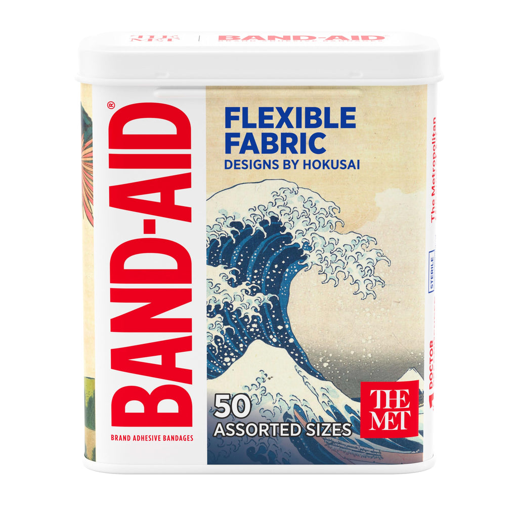 BAND-AID Brand Flexible Fabric Adhesive Bandages, Hokusai Designs, 50 Count