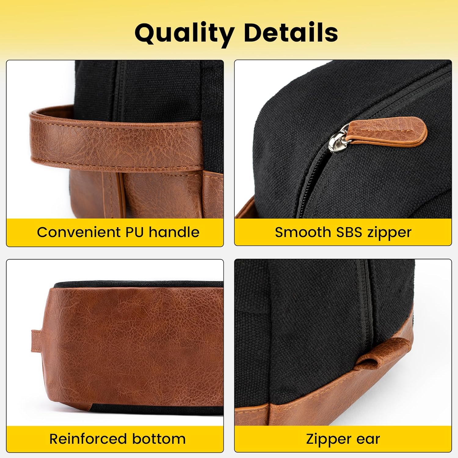 Buy now Vorspack Travel Toiletry Bag - Hanging Toiletry Bag for Men Water Resistant Canvas Shaving Bag with Large Capacity for Travel - Black at indiglob india