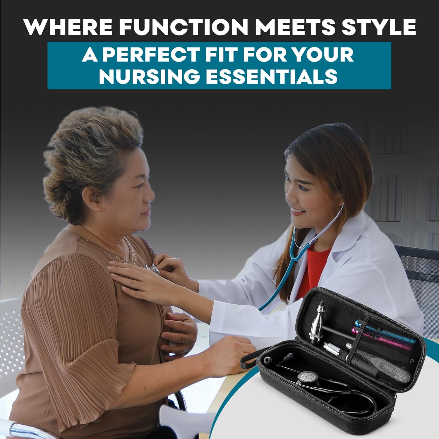 Buy now caseling Stethoscope Case For 3M Littmann Classic III, Lightweight II S.E, Cardiology IV Diagnostic, MDF Acoustica - Hard Case for Medical Tools with Pocket for Nurse Accessories - EVA Nursing Holder at indiglob india