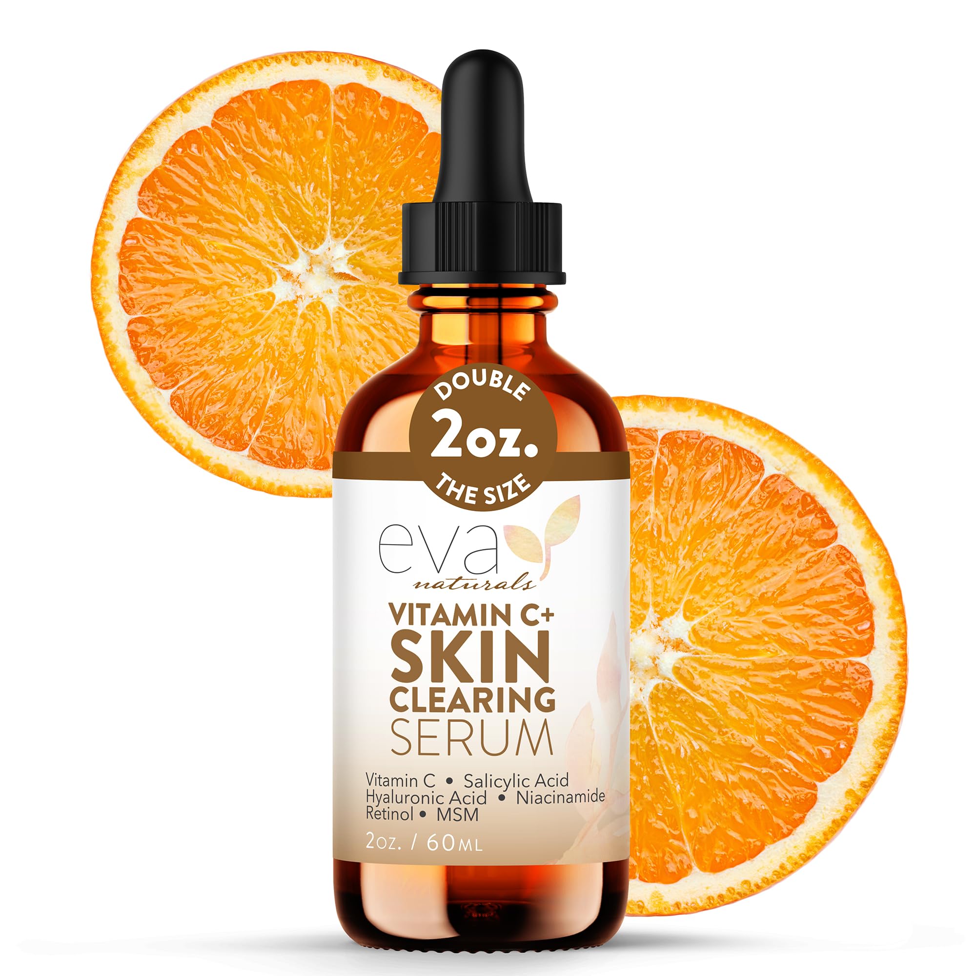 Buy now Eva Naturals Vitamin C Serum Plus â€“ Facial Serum with Hyaluronic Acid, Niacinamide, Retinol, and Salicylic Acid â€“ Hydrating and Smoothing Skin Formula â€“ 2 oz Skin Clearing 2 Fl Oz (Pack of 1) at indiglob india