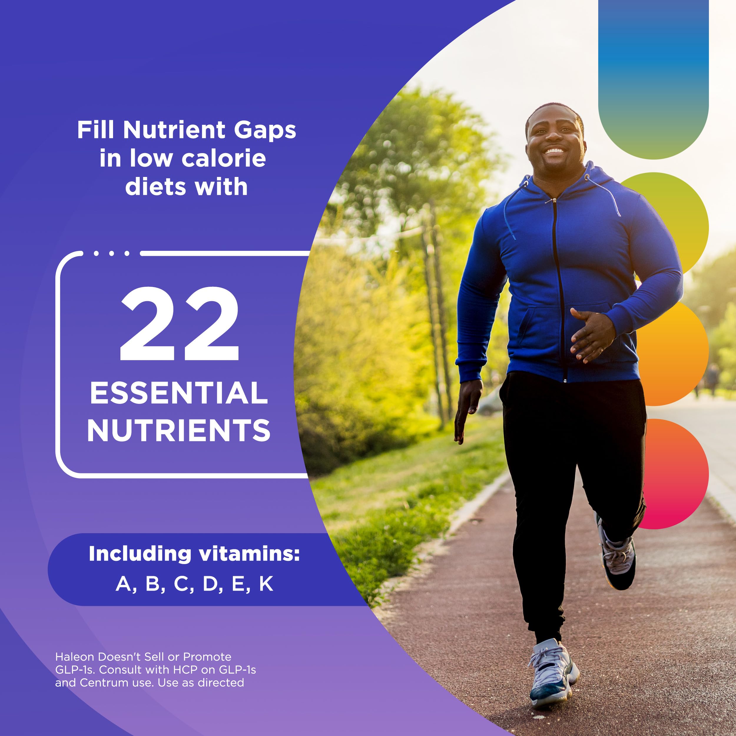 Centrum Nutrient Replenish Complete Multivitamin, 180 Tablets | Contains Vitamin C, Vitamin E and Zinc, Non-GMO Ingredients, Supports Memory and Cognition, GLP-1 Support