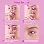 Real Techniques Miracle Eyelash Curler, Lash Tool for Mascara, Pink | Lifted lashes, eyelash curler for all eye shapes, pink eyelash curler, pinch-free curved edge