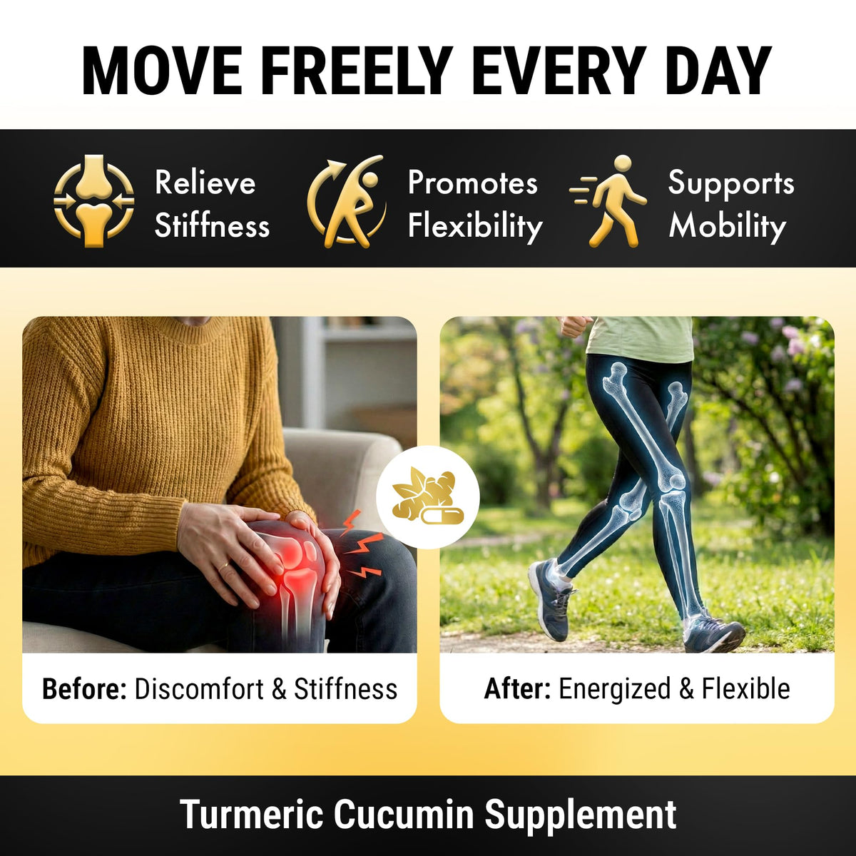 Turmeric Curcumin with Black Pepper Extract (Piperine) - 95% Curcuminoids Turmeric Supplement for Joint & Healthy Inflammation Support – Ultra High Absorption Vegan Tumeric Capsules - 120 Capsules