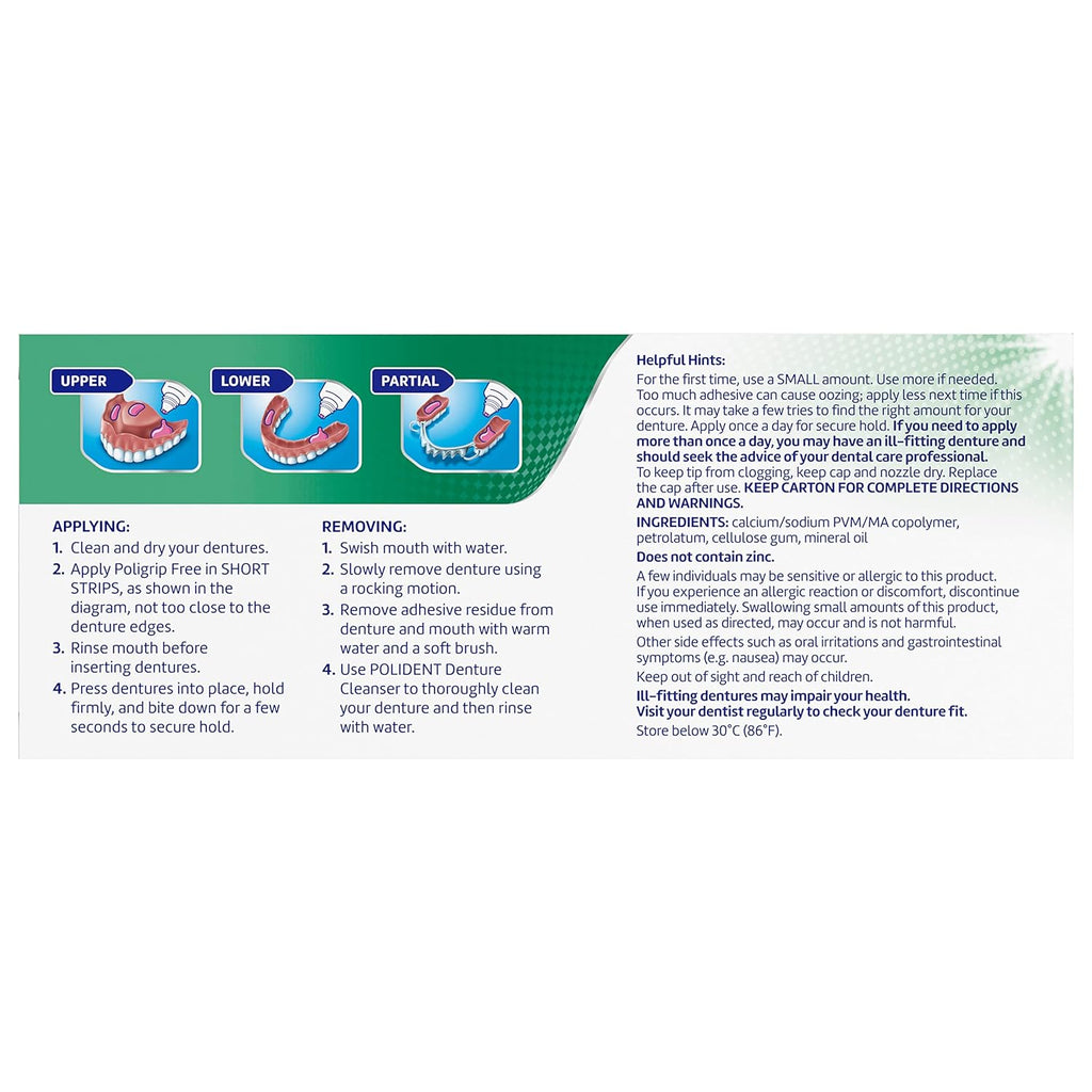 Buy now Super Poligrip Zinc Free Denture and Partials Adhesive Cream, 2.4-ounce Twin pack at indiglob india