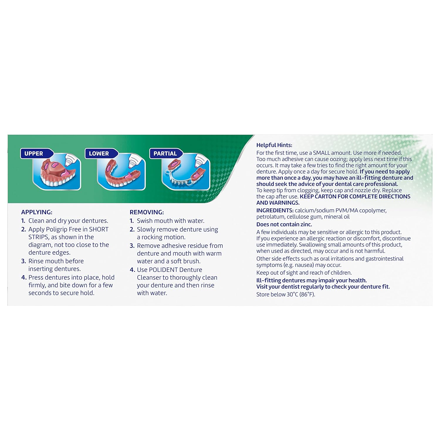 Buy now Super Poligrip Zinc Free Denture and Partials Adhesive Cream, 2.4-ounce Twin pack at indiglob india
