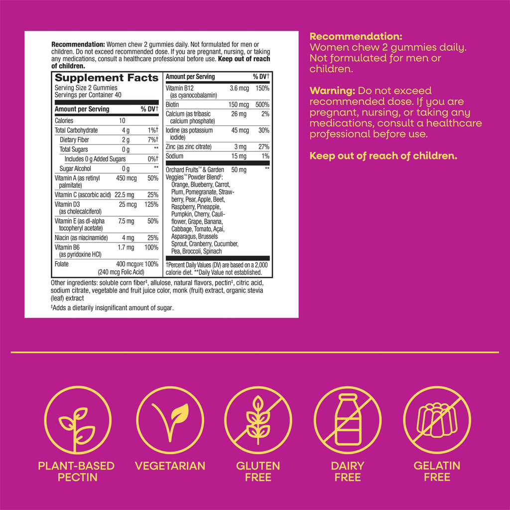 Nature's Way Alive! Zero Sugar Women's Gummy Multivitamin, 80 ct