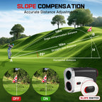 Golf Rangefinder with Slope On/Off 1500 Yards 7X Magnification Golf Gifts