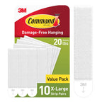 Buy now Command 20 lb XL Heavyweight Picture Hanging Strips 10 Pairs (20 Command Strips), Damage-Free Hanging Picture Hangers, Heavy Duty Wall Hanger for Home Decor, White Adhesive at indiglob india