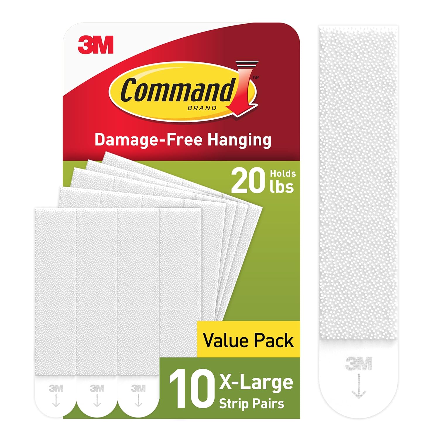 Buy now Command 20 lb XL Heavyweight Picture Hanging Strips 10 Pairs (20 Command Strips), Damage-Free Hanging Picture Hangers, Heavy Duty Wall Hanger for Home Decor, White Adhesive 10 Pairs at indiglob india