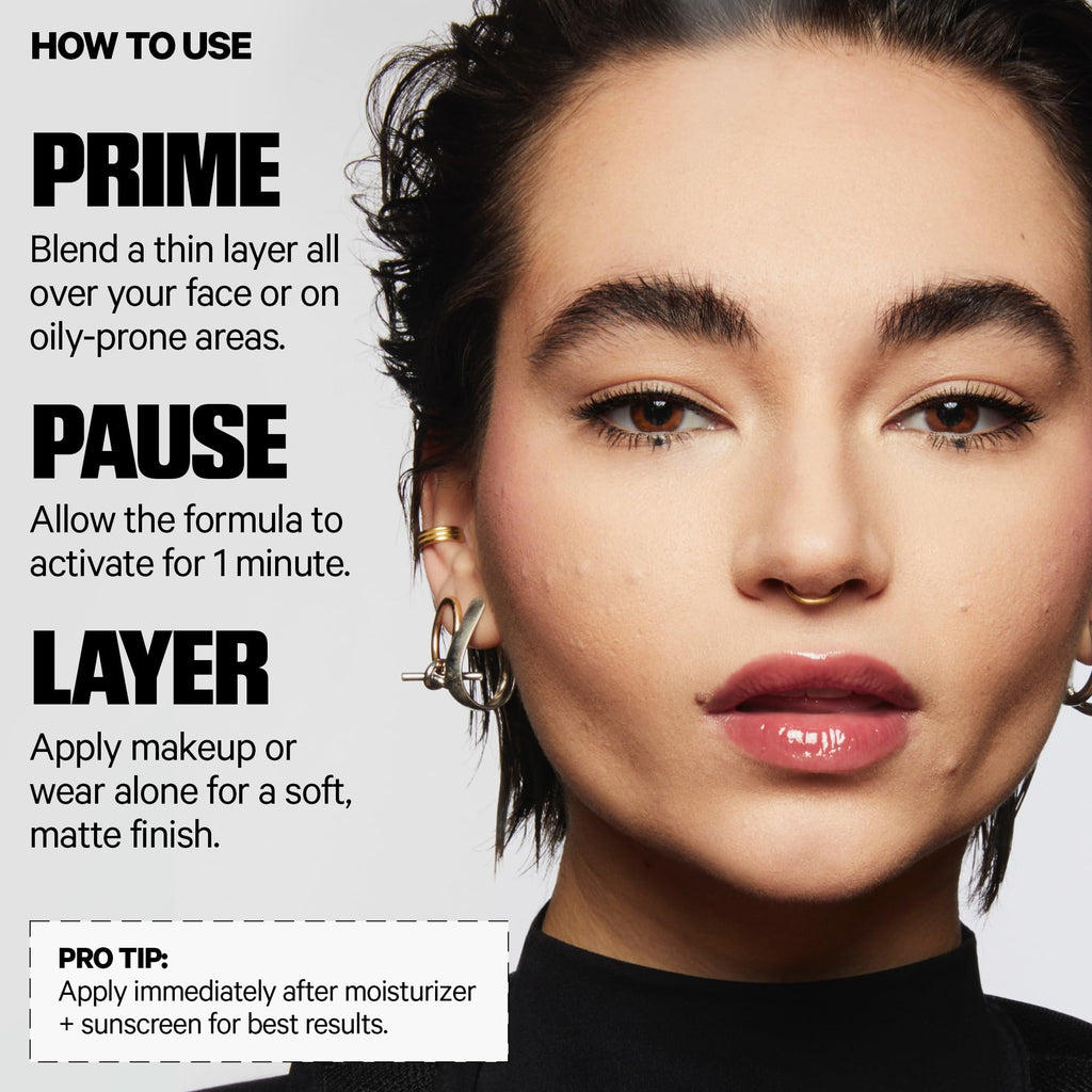 Milk Makeup Pore Eclipse Mattifying Primer – Blurs Pores, Controls Shine + Holds Makeup for Up to 12 Hours – Creates a Smooth, Even Base for a Soft, Long-Lasting Matte Finish – 1.3 oz