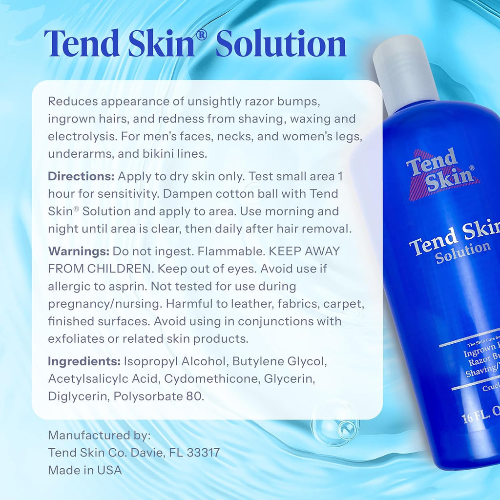 Buy now Tend Skin Razor Bump, Ingrown Hair Solution for Unsightly Razor Bumps, Ingrown Hair and Razor Burns, Post Shaving and Waxing Toner for Men and Women, Made in USA, 16 Oz at indiglob india