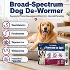 7-Way Dewormer for Dogs, Wormer for Tapeworms, Roundworms & Hookworms in Large Medium Dogs & Puppies (Over 10 lbs), with Praziquantel & Pyrantel Pamoate, 16 Tablets