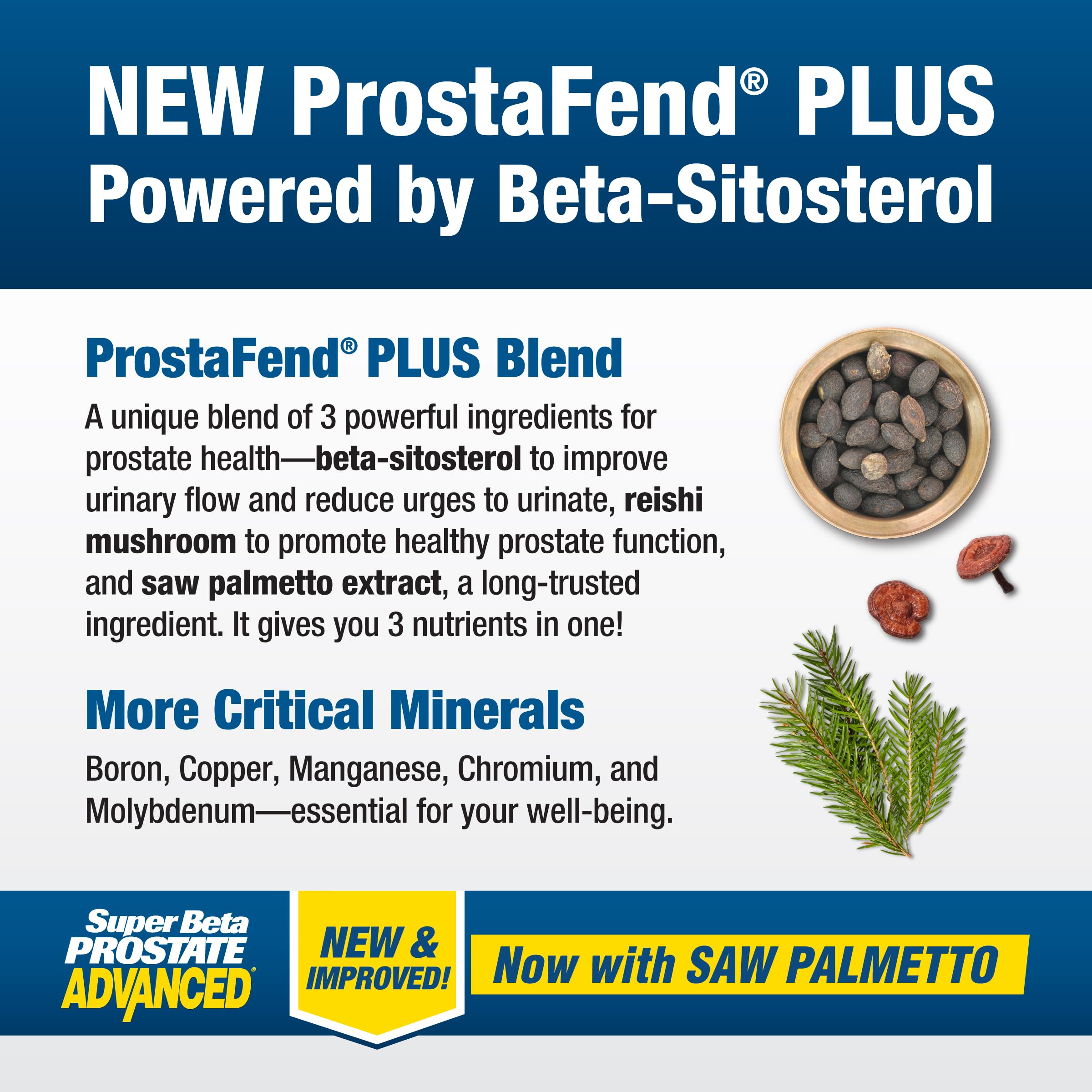 SUPER BETA PROSTATE Advanced with Saw Palmetto, Prostate Support, 60 Count | Prostate Health Supplements for Men, Bladder & Urinary Support, Promote Sleep