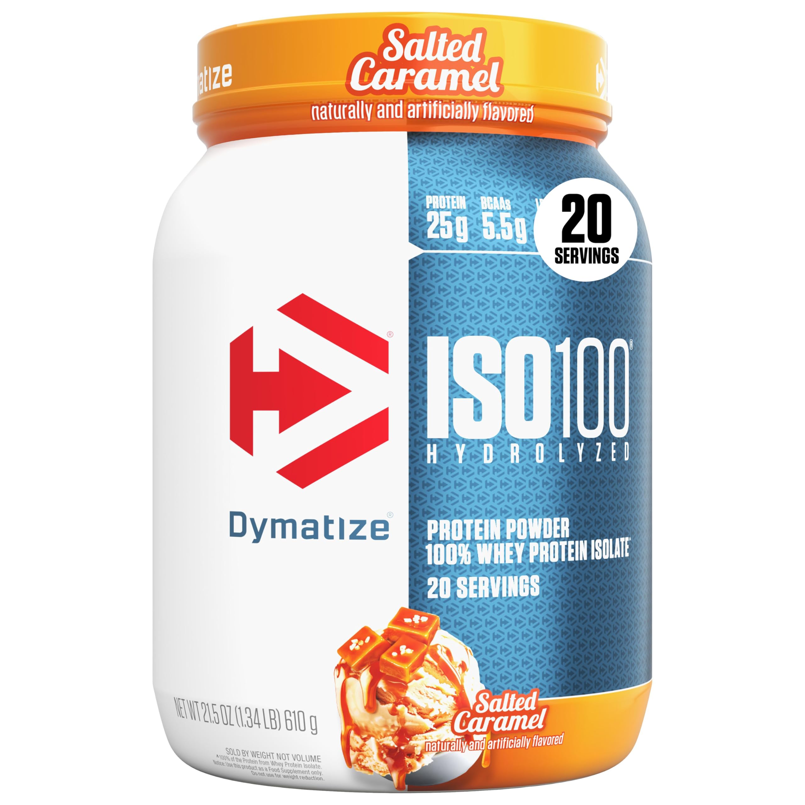 Buy now Dymatize ISO100 Whey Protein Powder Isolate, Gourmet Chocolate, 25g of Protein, 5 Pound, 5.5g BCAAs, Less Than 120 Cal., Gluten Free, 1g Fat, 1g Sugar, 2g Carb (71 Servings) Salted Caramel 1.34 Pound (Pack of 1) at indiglob india