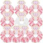 Buy now WILLBOND 10 Pcs Bridal Hair Scrunchies Satin Bridesmaid Hair Ties Bachelorette for Wedding Party Favors Bridesmaid Proposal Gifts(Pink and White) at indiglob india