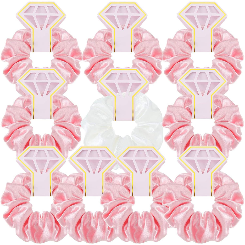 Buy now WILLBOND 10 Pcs Bridal Hair Scrunchies Satin Bridesmaid Hair Ties Bachelorette for Wedding Party Favors Bridesmaid Proposal Gifts(Pink and White) Pink and White at indiglob india