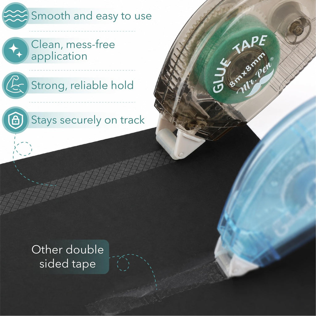 Mr. Pen- Scrapbook Tape, 0.31 in x 26 FT, 8 Pack, Double Sided Tape Roller