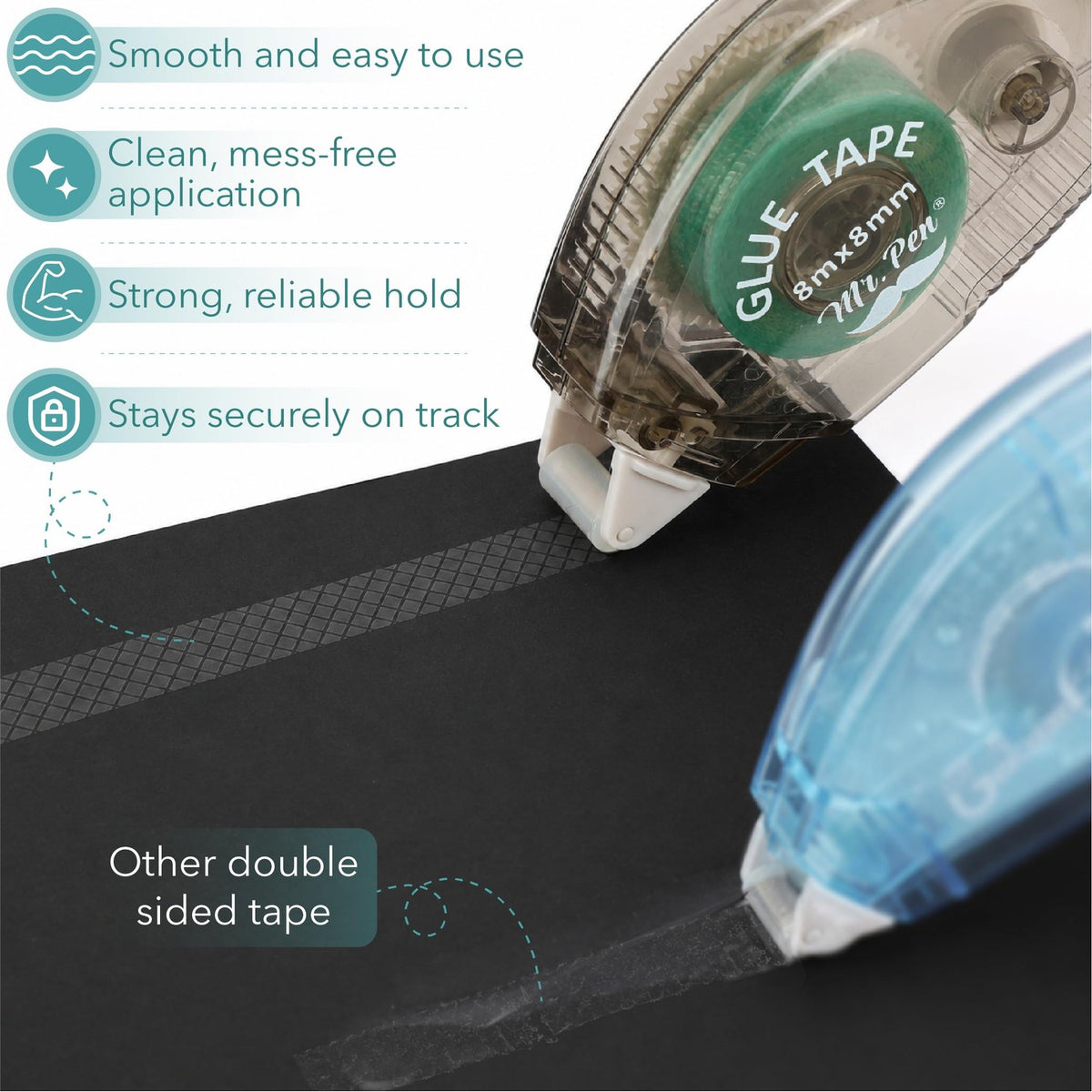 Mr. Pen- Scrapbook Tape, 0.31 in x 26 FT, 8 Pack, Double Sided Tape Roller