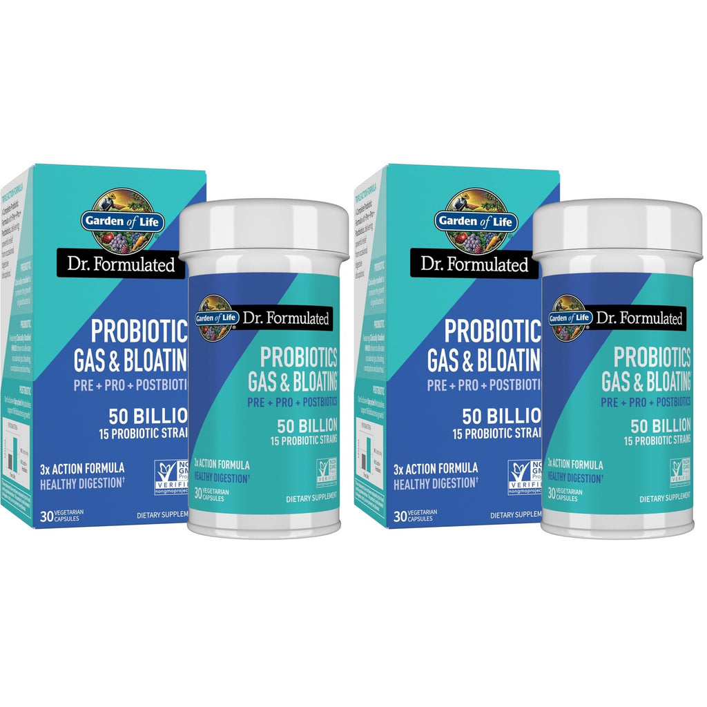Garden of Life Dr Formulated Once Daily 3-in-1 Complete Prebiotics, Postbiotics & Probiotics for Women and Men - PRE + PRO + POSTBIOTIC Supplement for Gas & Bloating - 50 Billion CFU, 30 Day Supply