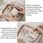 Buy now Veki Transparent Makeup Bag Travel Cosmetic Bags Case Waterproof Toiletries Bag Large Capacity Open Storage Bags Organizer With Zipper, Portable Make Up Organizer for Women and Girls at indiglob india