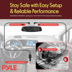 Buy now Pyle Dash Cam Front and Rear - HD 720p Dual Camera Car Video System with Rearview Mirror Attachment, Waterproof Backup Cam, 4.5’’ Display, G-Sensor, DVR Recording, Easy Plug-and-Play Setup at indiglob india