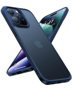 Buy now TORRAS Tough Shockproof for iPhone 13 Pro Case, [Military-Grade Drop Tested] Ultra-Durable Matte Hard PC Back with Soft Silicone Edge Slim Protective for iPhone 13 Pro Phone Case,Translucent Black at indiglob india