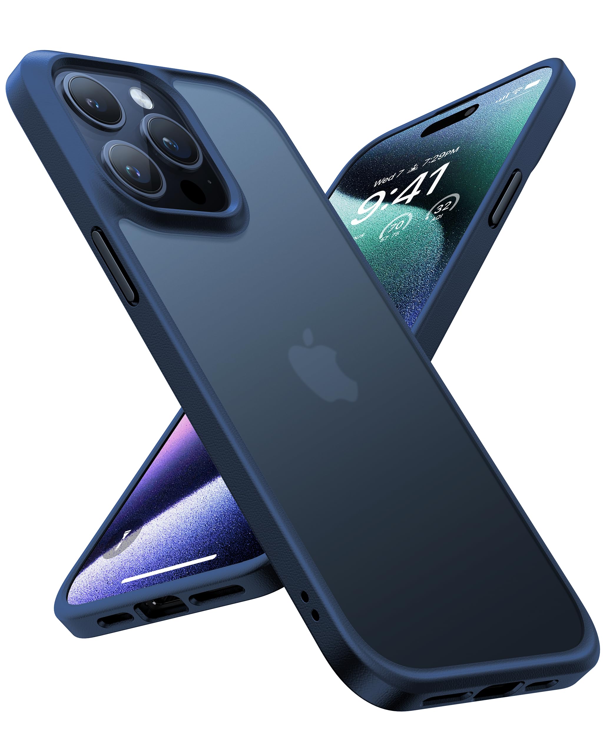 Buy now TORRAS Tough Shockproof for iPhone 13 Pro Case, [Military-Grade Drop Tested] Ultra-Durable Matte Hard PC Back with Soft Silicone Edge Slim Protective for iPhone 13 Pro Phone Case,Translucent Black at indiglob india