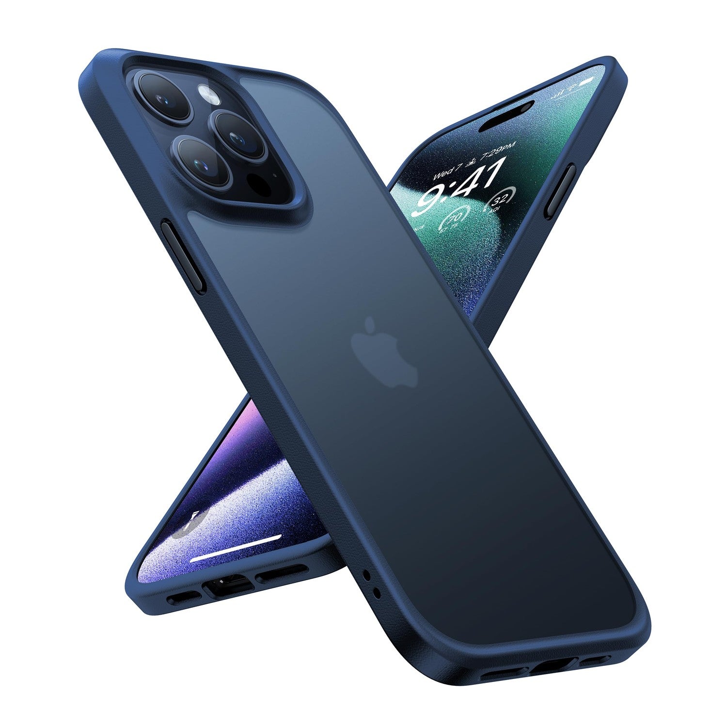 Buy now TORRAS Tough Shockproof for iPhone 13 Pro Case, [Military-Grade Drop Tested] Ultra-Durable Matte Hard PC Back with Soft Silicone Edge Slim Protective for iPhone 13 Pro Phone Case,Translucent Black For iPhone 15 Pro Case 6.1" Blue at indiglob india