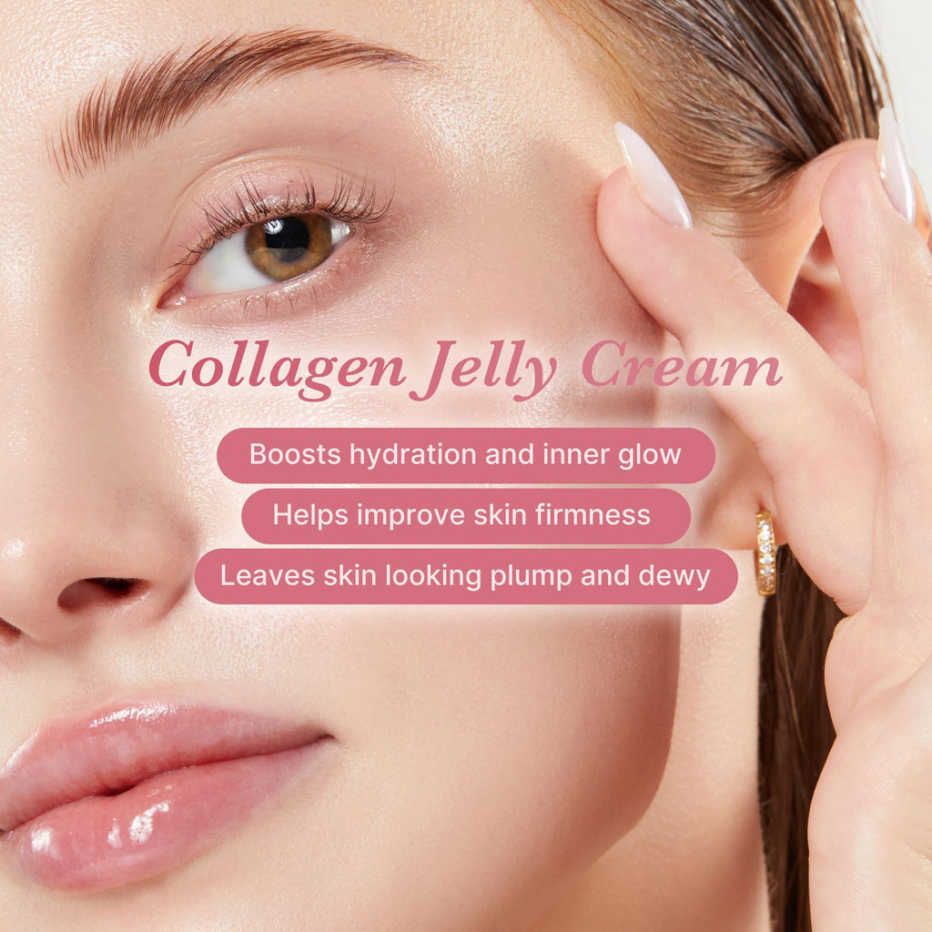 medicube Jelly Cream with Collagen & Niacinamide, 1.69 fl.oz | Freeze-Dried Hydrolyzed Collagen for Skin Barrier Hydration, 24H Glow & Lifted Look, Korean skincare, 1.69 fl.oz