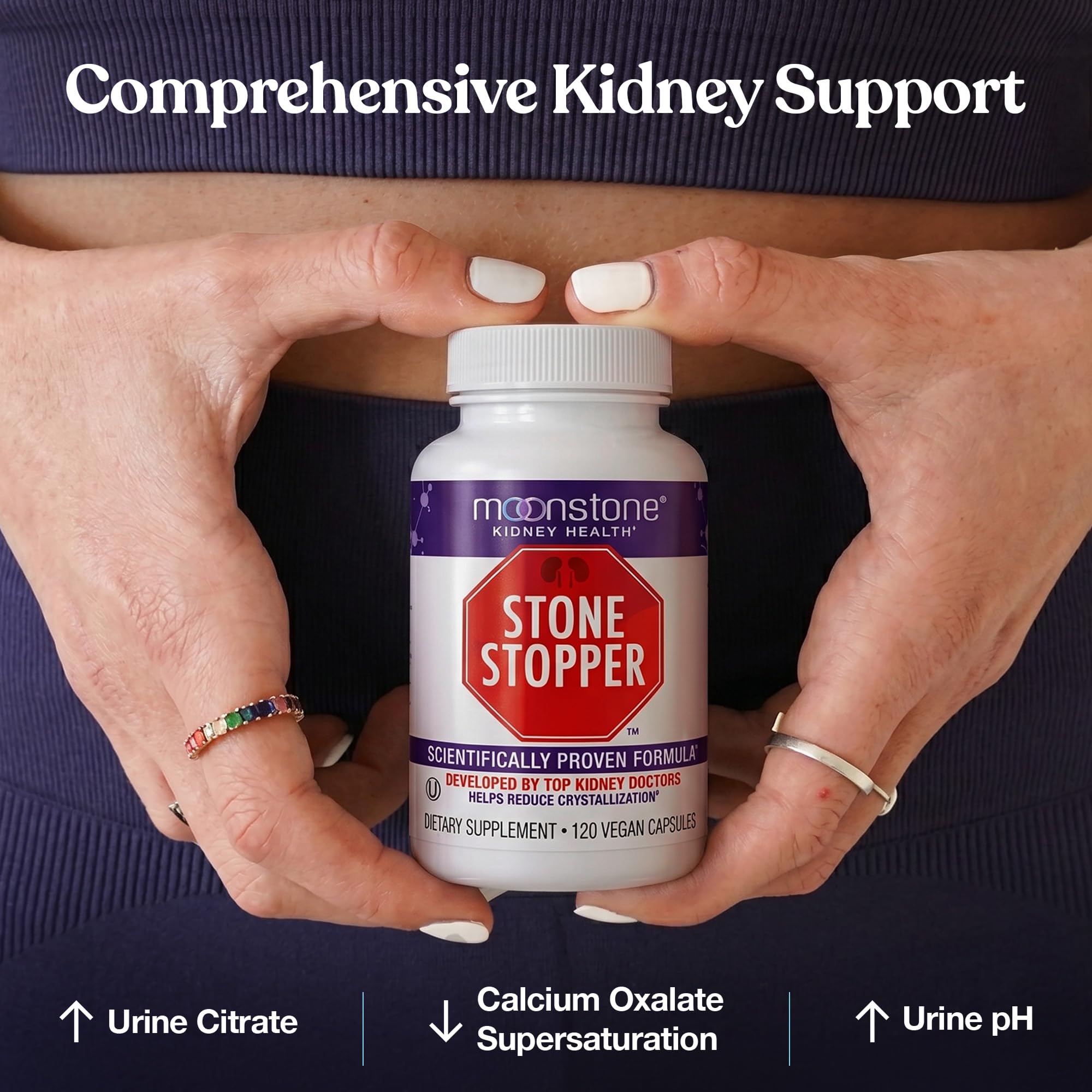 Moonstone Stone Stopper Capsules, Kidney Stone Prevention, Calcium Oxalate Protector, Alkali Citrate Support Supplement, Developed by Urologists to Support Kidney Health, 30 Day Supply (120 Count)