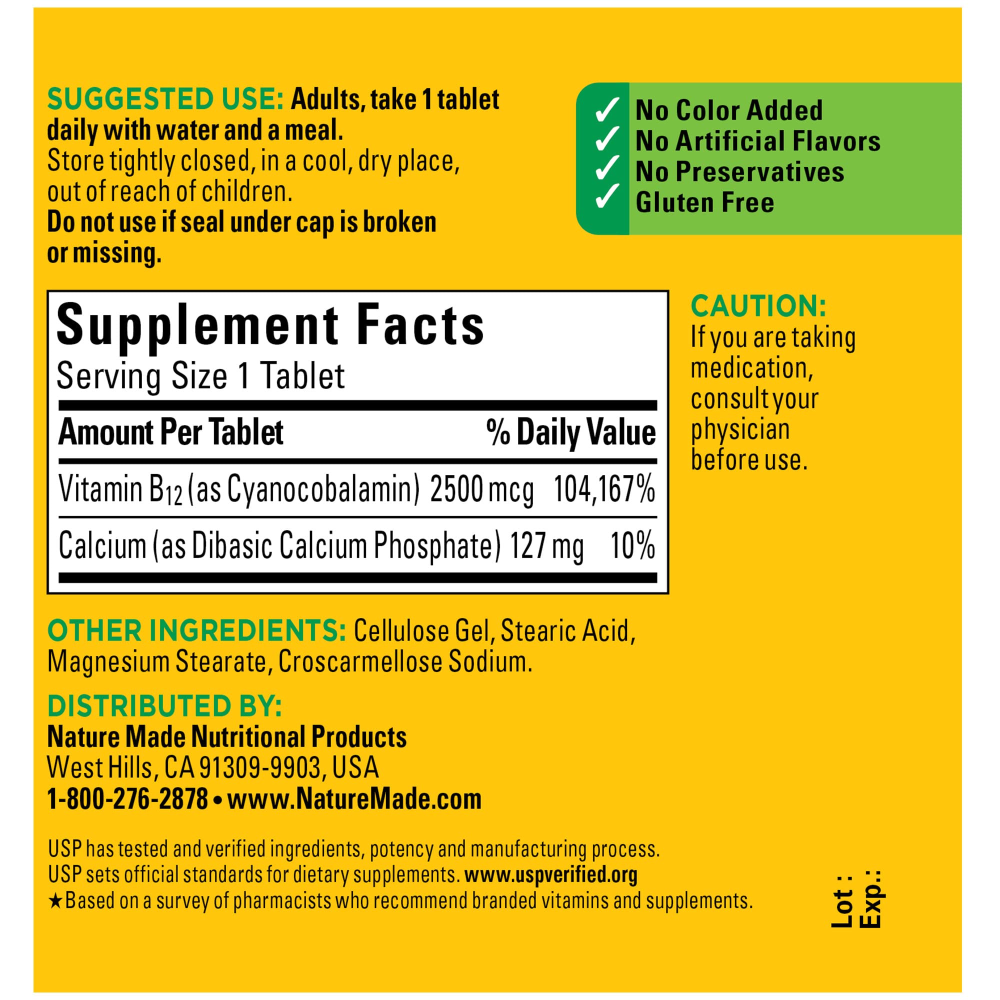Nature Made Extra Strength Vitamin B12 2500 mcg, B12 Vitamins, 60 Tablets | Energy Metabolism Support Supplement for Men and Women, Helps Reduce Fatigue for Those Low in Vitamin B12, 60 Day Supply