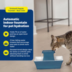 Buy now PetSafe Drinkwell Pagoda Fountain - Hygienic Ceramic Continuous Flowing Fountain - Elevated Upper Bowl & Double Free-Falling Stream Design - Minimalist Pet Hydration Station - 70 oz Capacity at indiglob india