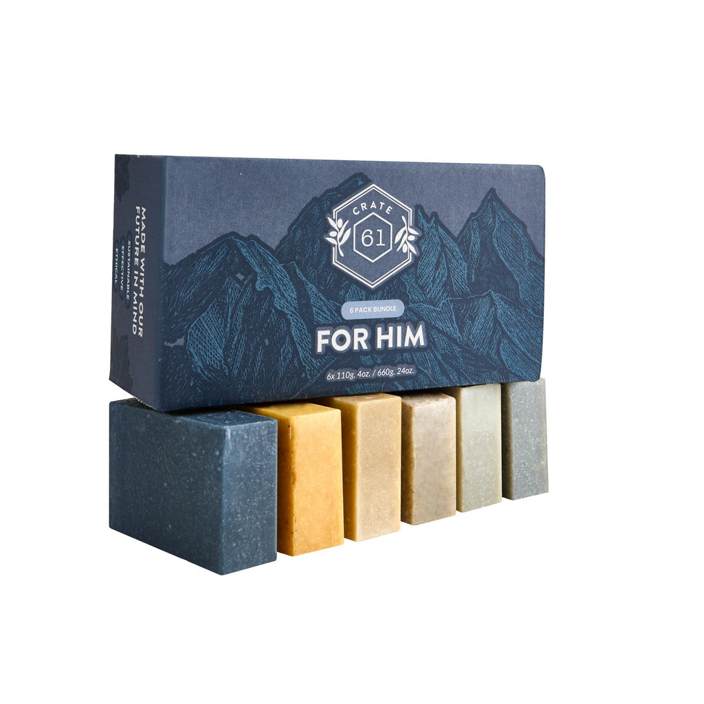 Buy now Crate 61 Organics, Handmade in Canada, Plant Based Cold Process Natural Bar Soap, With Premium Essential Oils, Dry Skin, Pack of 6 (For Him) at indiglob india