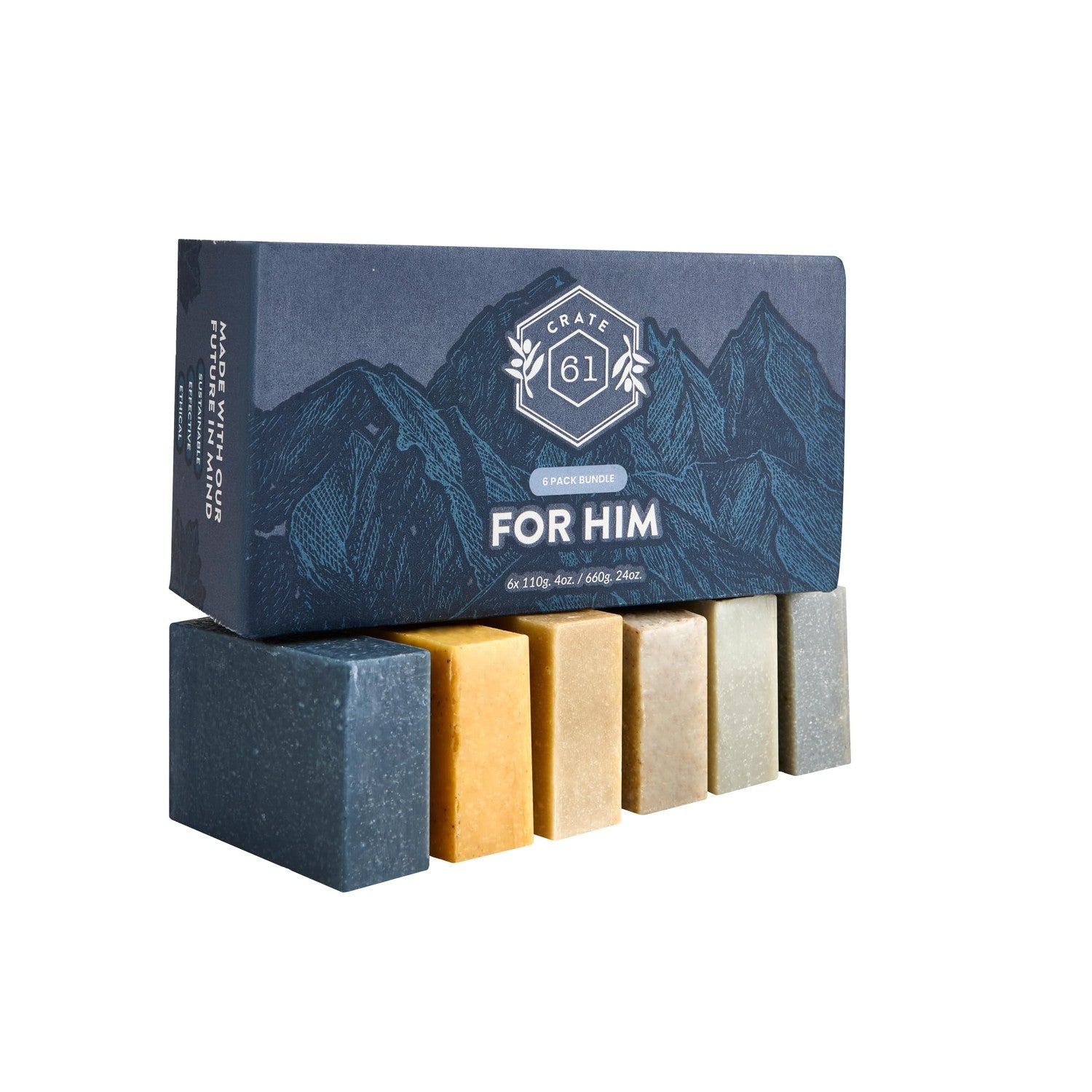 Buy now Crate 61 Organics, Handmade in Canada, Plant Based Cold Process Natural Bar Soap, With Premium Essential Oils, Dry Skin, Pack of 6 (For Him) at indiglob india