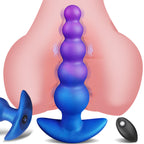 8" Vibrating Anal Beads Butt Plug, Soft Silicone Anal Vibrator Sex Toys