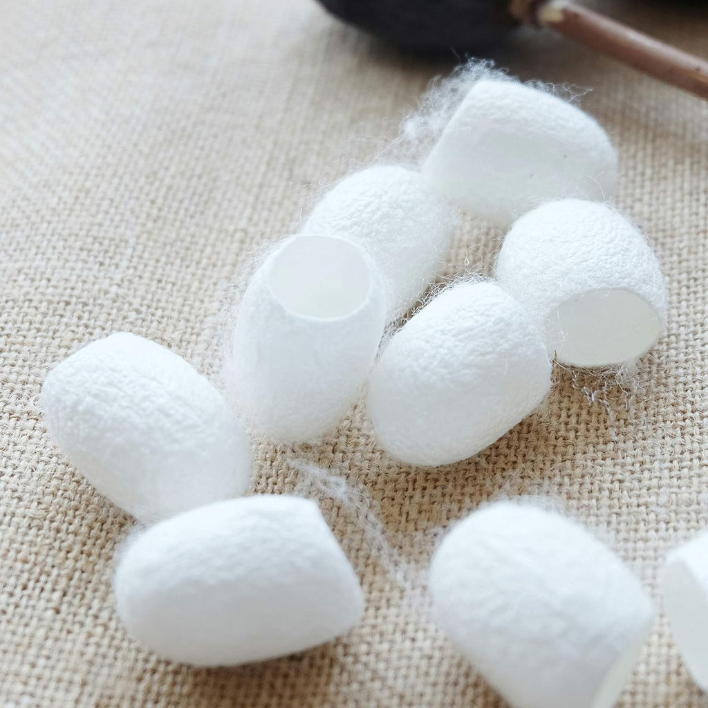 Buy now TTSAM 100pcs Fresh Natural Silk Ball Cocoons Facial Cleanser Balls Healthy Skin Care Scrub Face Massage at indiglob india