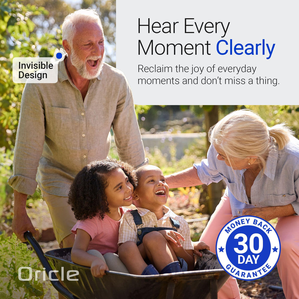 Oricle Hearing Aids for Seniors - Oricle Hearing Aids for Adults with Advanced Noise Cancellation - Easy Volume Control with Portable Charging Case