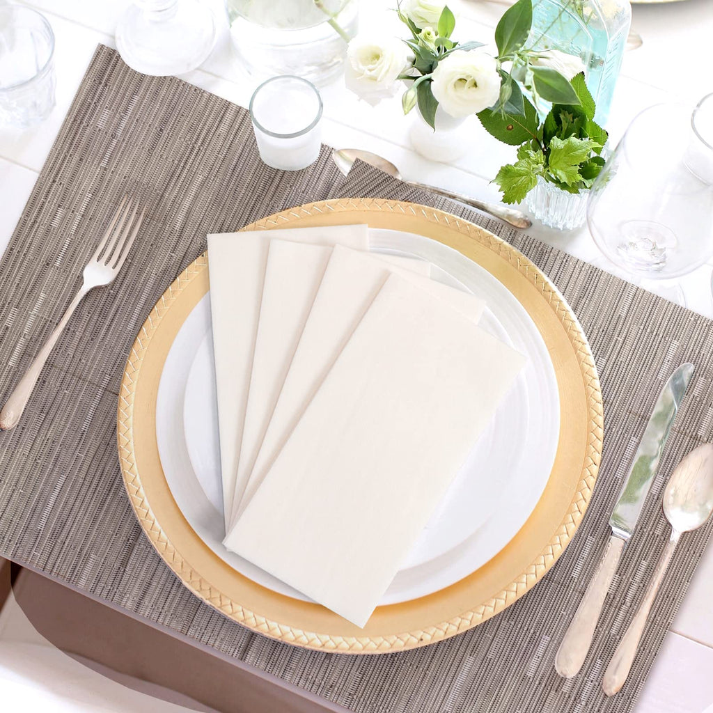 200 Linen-Feel Guest Towels Cloth-Like Hand Towels Disposable Bathroom Napkins Thicken Guest Towel Soft, Absorbent 12" x 17" for Bathroom, Kitchen, Wedding Reception or Dinner Party