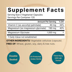 NatureBell Pure Magnesium Glycinate 1,000 mg, 240 Vegetarian Capsules | 1,000 mg Magnesium Glycinate Per Serving - Chelated Magnesium Form with Vitamin C – Non-GMO, Filler Free, cGMP Manufactured
